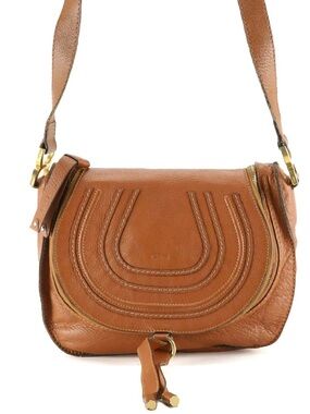 Chloè Marcie Saddle Crossbody Bag in Grained Calfskin Leather